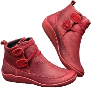 Fall Boots Women Ankle Black Wedge Booties Short Boots for Women Flat Boot Laces Comfy Casual Closed Back Lace-up Round Toe Comfortable Low Heel