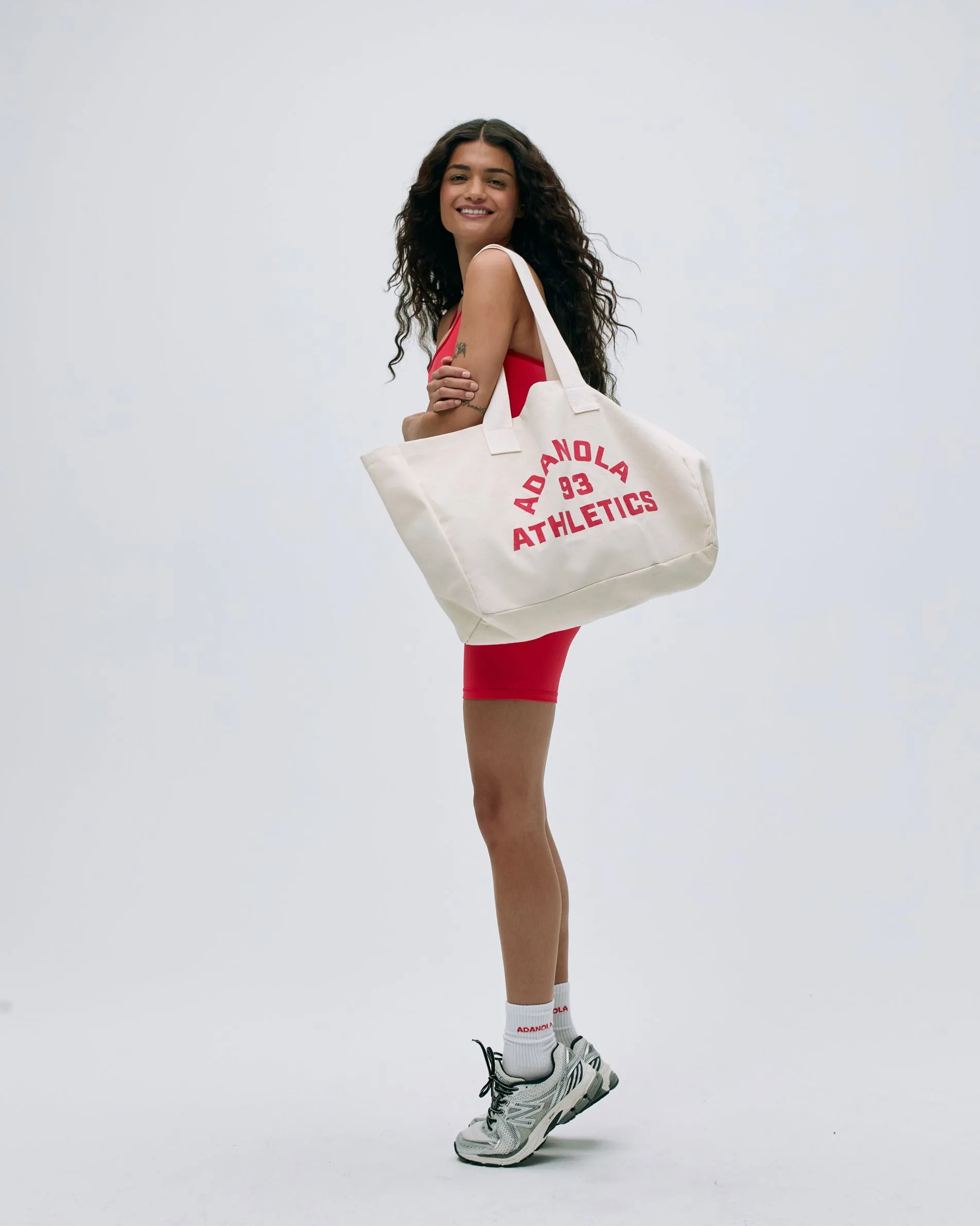 Graphic Tote - Cream/Apple Red