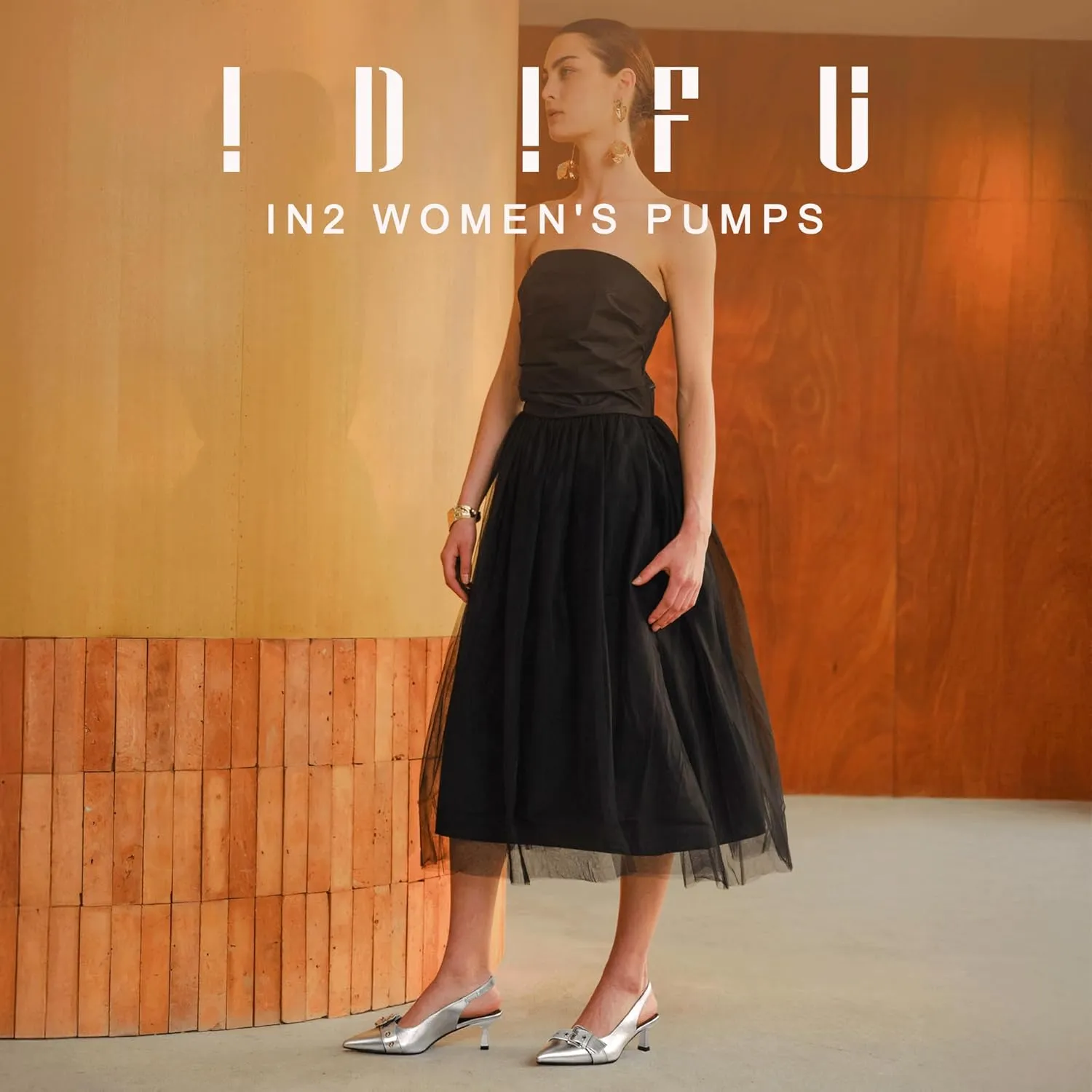 IDIFU IN2 Kitten Heels Slingback Closed Pointed Toe Low Short Heels Dress Shoes for Women Wedding Prom Office Bridal Formal Bridesmaid Bride Comfortable Dressy Cute Small Trendy Pumps Shoes