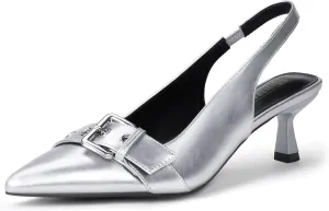 IDIFU IN2 Kitten Heels Slingback Closed Pointed Toe Low Short Heels Dress Shoes for Women Wedding Prom Office Bridal Formal Bridesmaid Bride Comfortable Dressy Cute Small Trendy Pumps Shoes