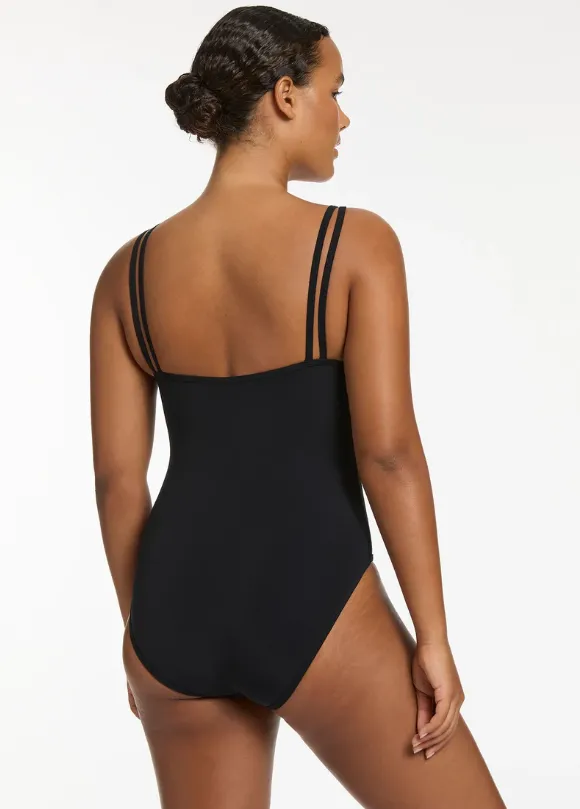 JETS Double Strap One Piece in Black