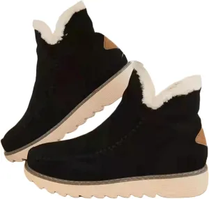 Lausiuoe Winter Dress Boots For Women 2024 Snow Boots Outdoor Warm Fur Lined Comfortable Fuzzy Loafers Shoes Ankle Booties