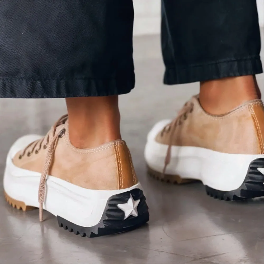 Leather platform sneakers