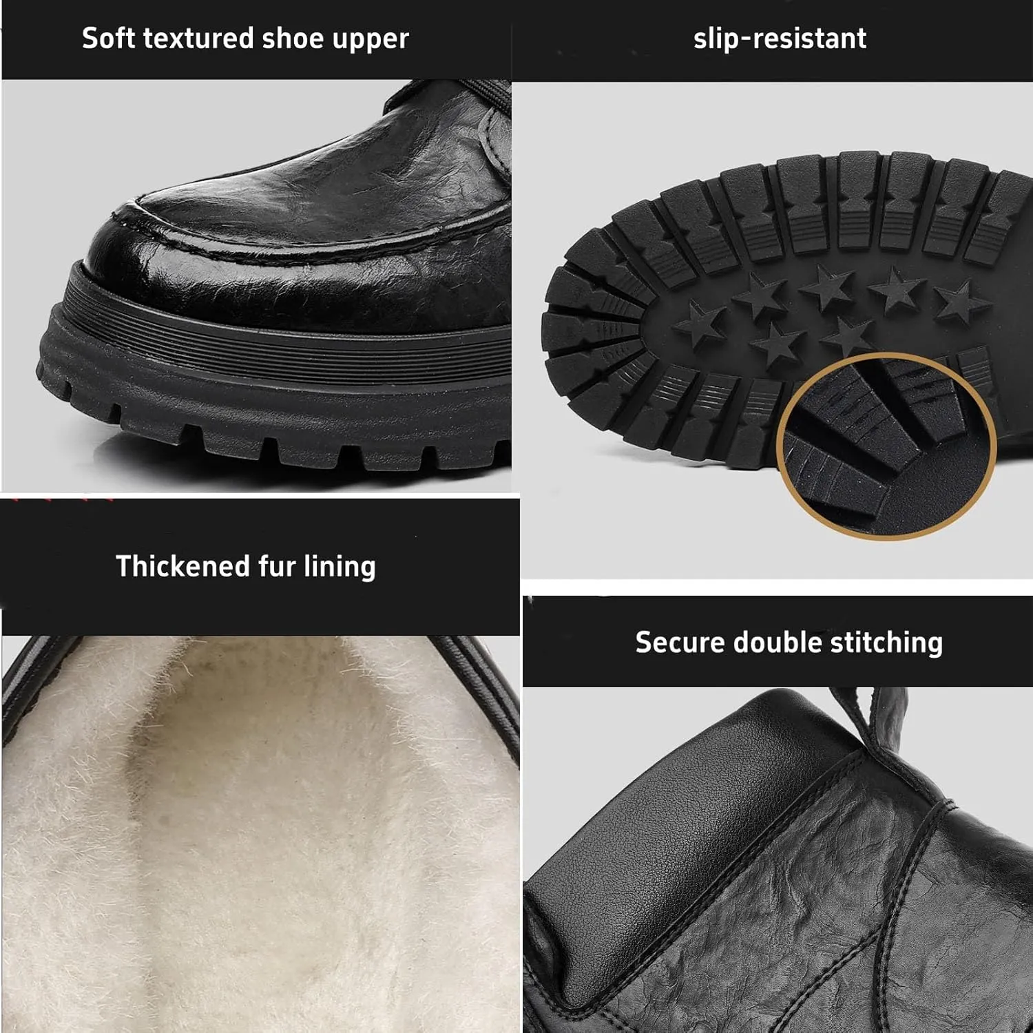 Men's Chukka Boots Lace Up Motorcycle Boots Non-Slip Sole Work Waterproof Dress Ankle Boots
