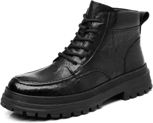 Men's Chukka Boots Lace Up Motorcycle Boots Non-Slip Sole Work Waterproof Dress Ankle Boots