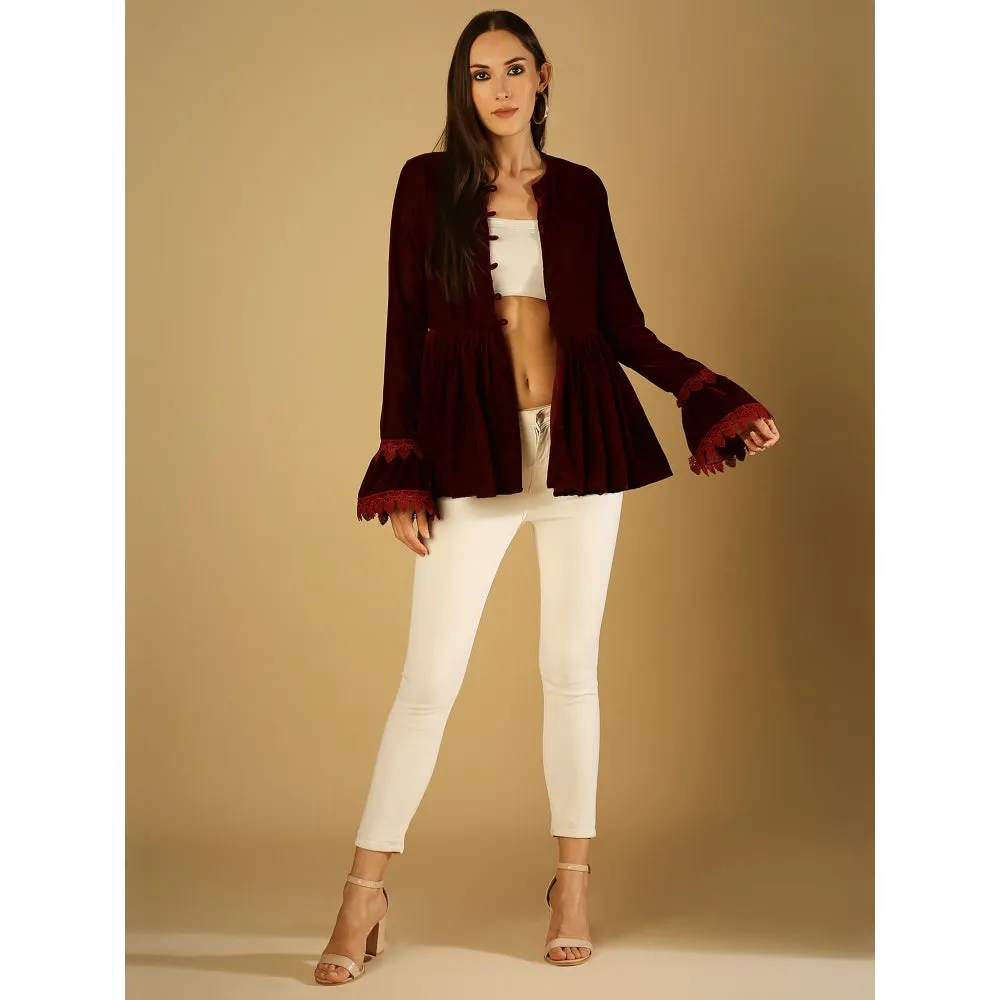 Monk & Mei Taj-Jacket-Maroon