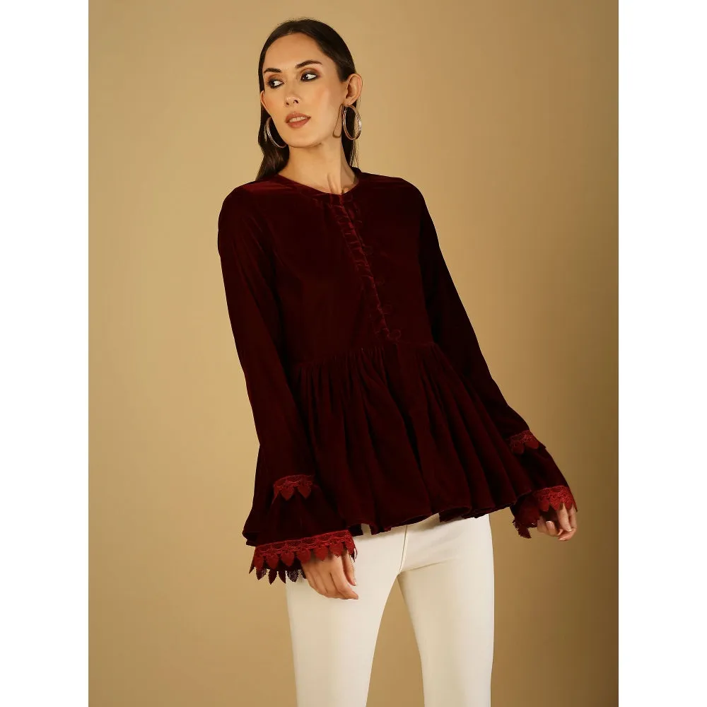 Monk & Mei Taj-Jacket-Maroon