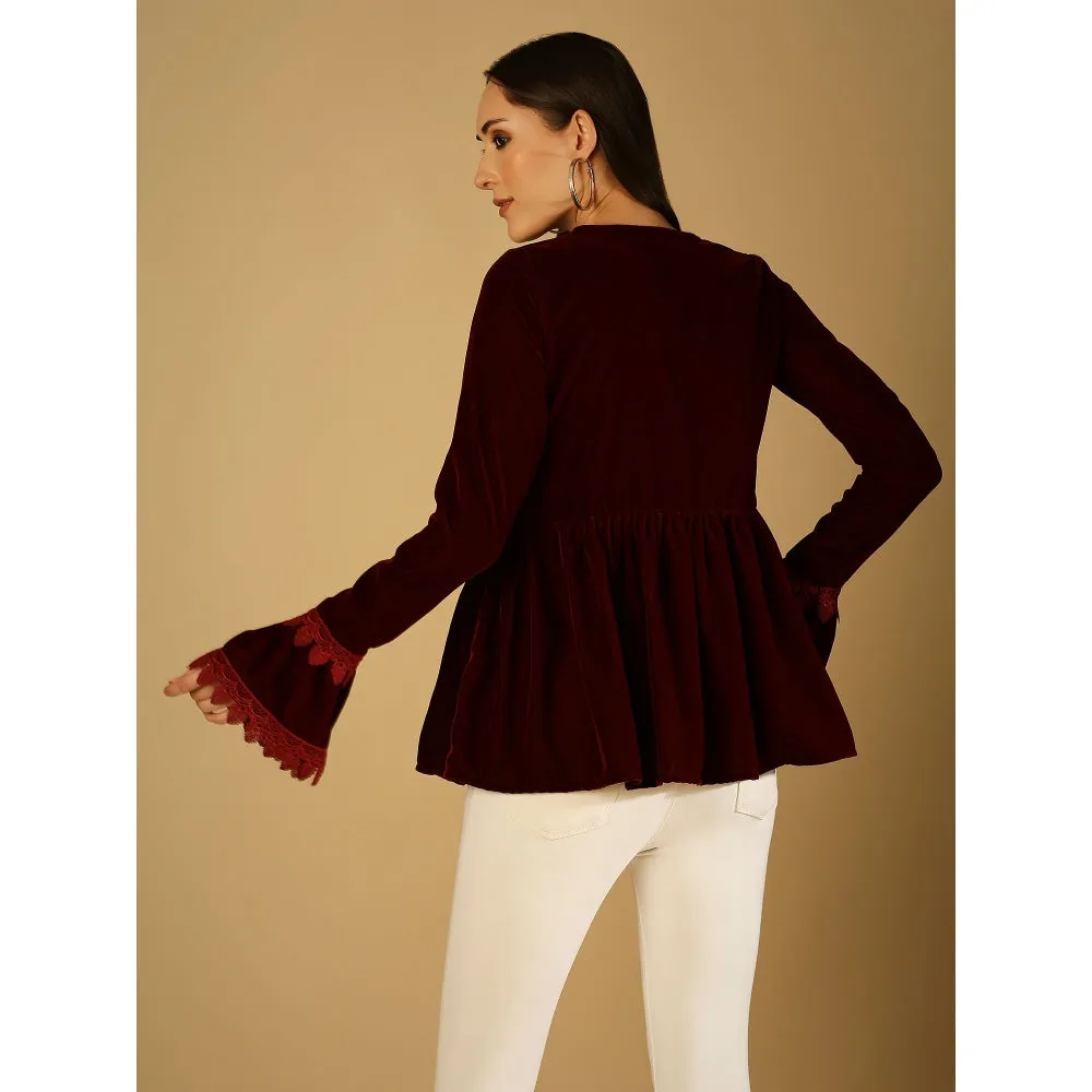 Monk & Mei Taj-Jacket-Maroon