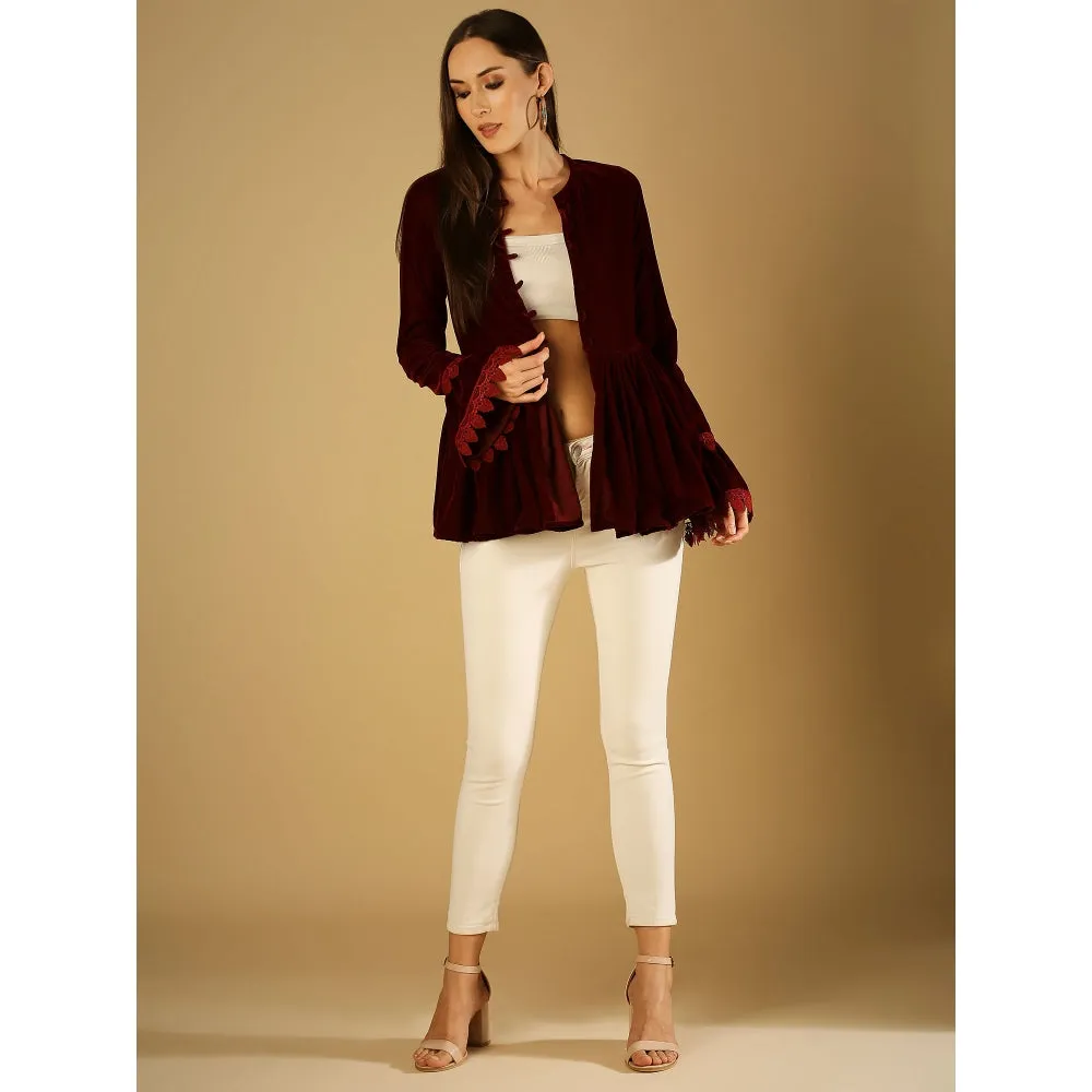 Monk & Mei Taj-Jacket-Maroon