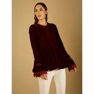 Monk & Mei Taj-Jacket-Maroon