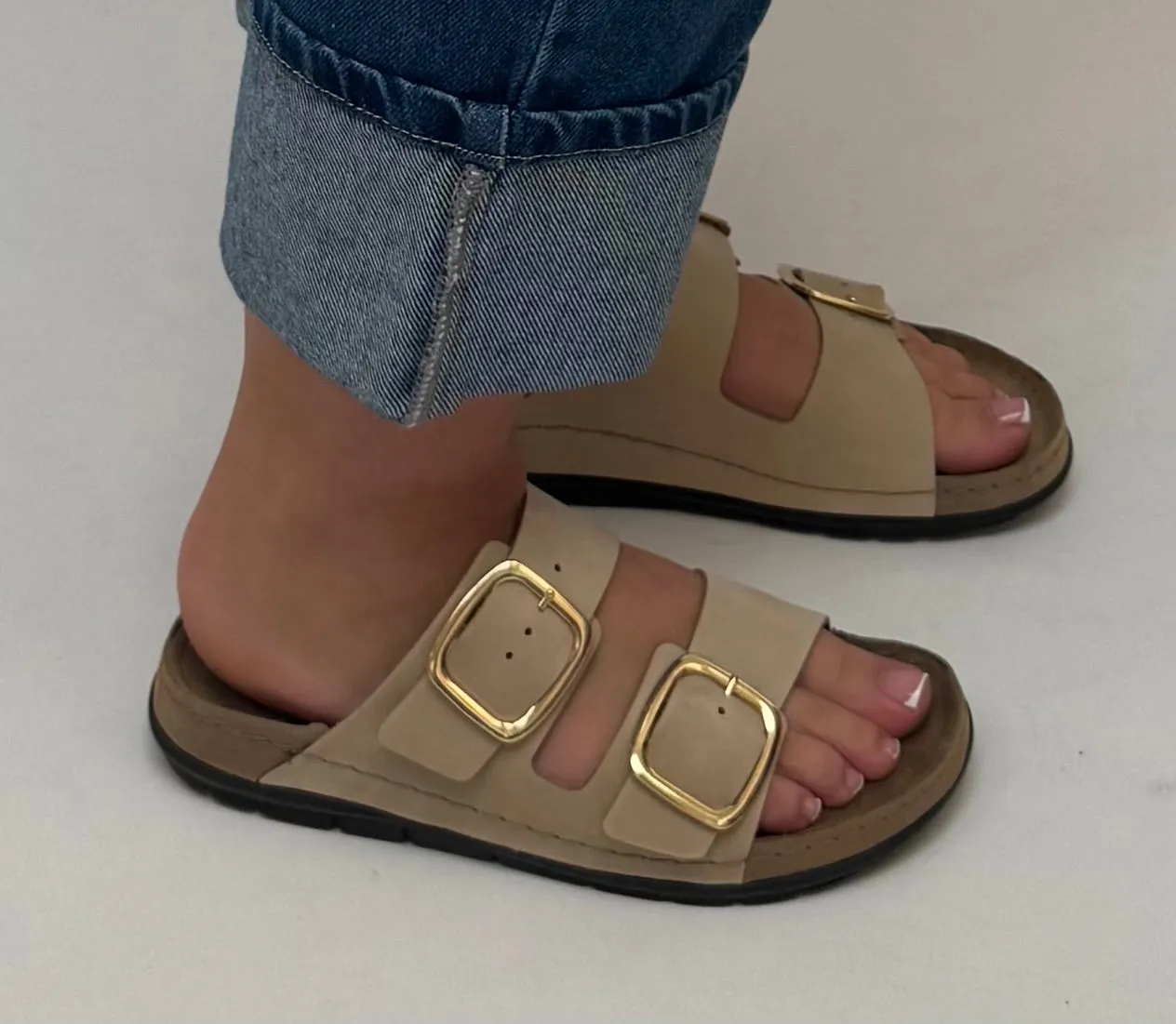 ROHDE Cream Two Strap Sandals