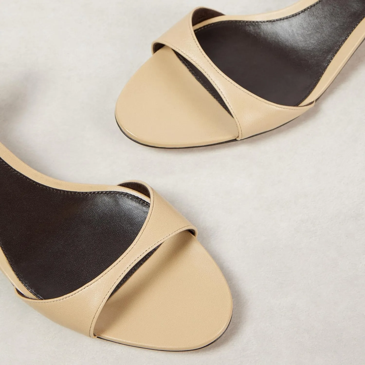 Round Open Toe Kitten Heels for Women Ankle Buckle Strap Backless Low Heeled Sandals Casual Comfortable Summer Dress Dance Pumps Shoes