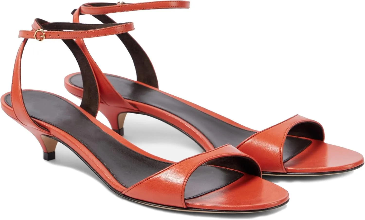 Round Open Toe Kitten Heels for Women Ankle Buckle Strap Backless Low Heeled Sandals Casual Comfortable Summer Dress Dance Pumps Shoes