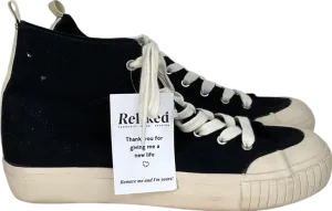 schuh Black Webb Hi Top Canvas Trainers UK 10 EU 44 