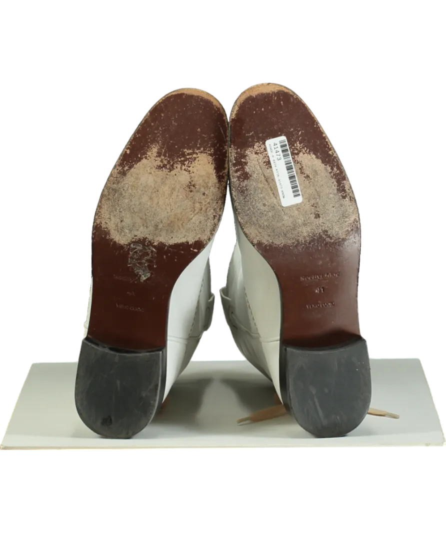 See by Chlo White Leather Western Style Boots Mid Calf UK 8 EU 41 