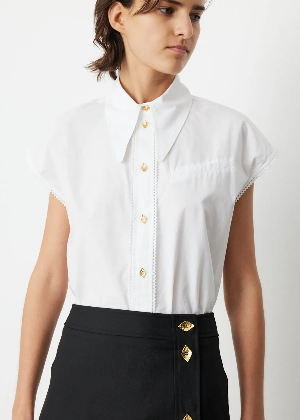 Sleeveless Poplin Blouse
