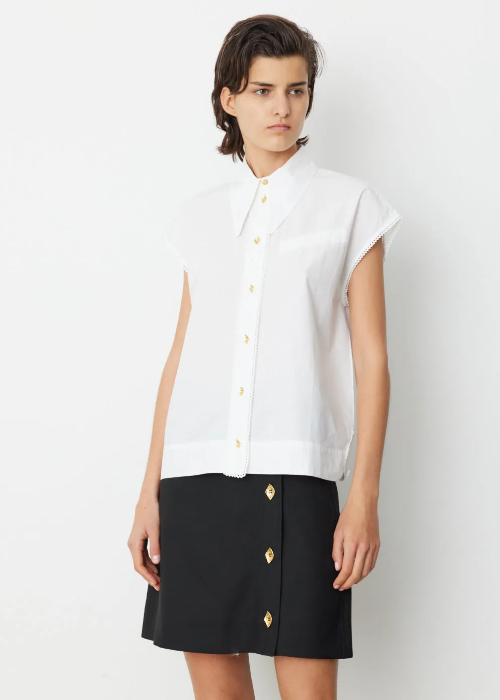 Sleeveless Poplin Blouse