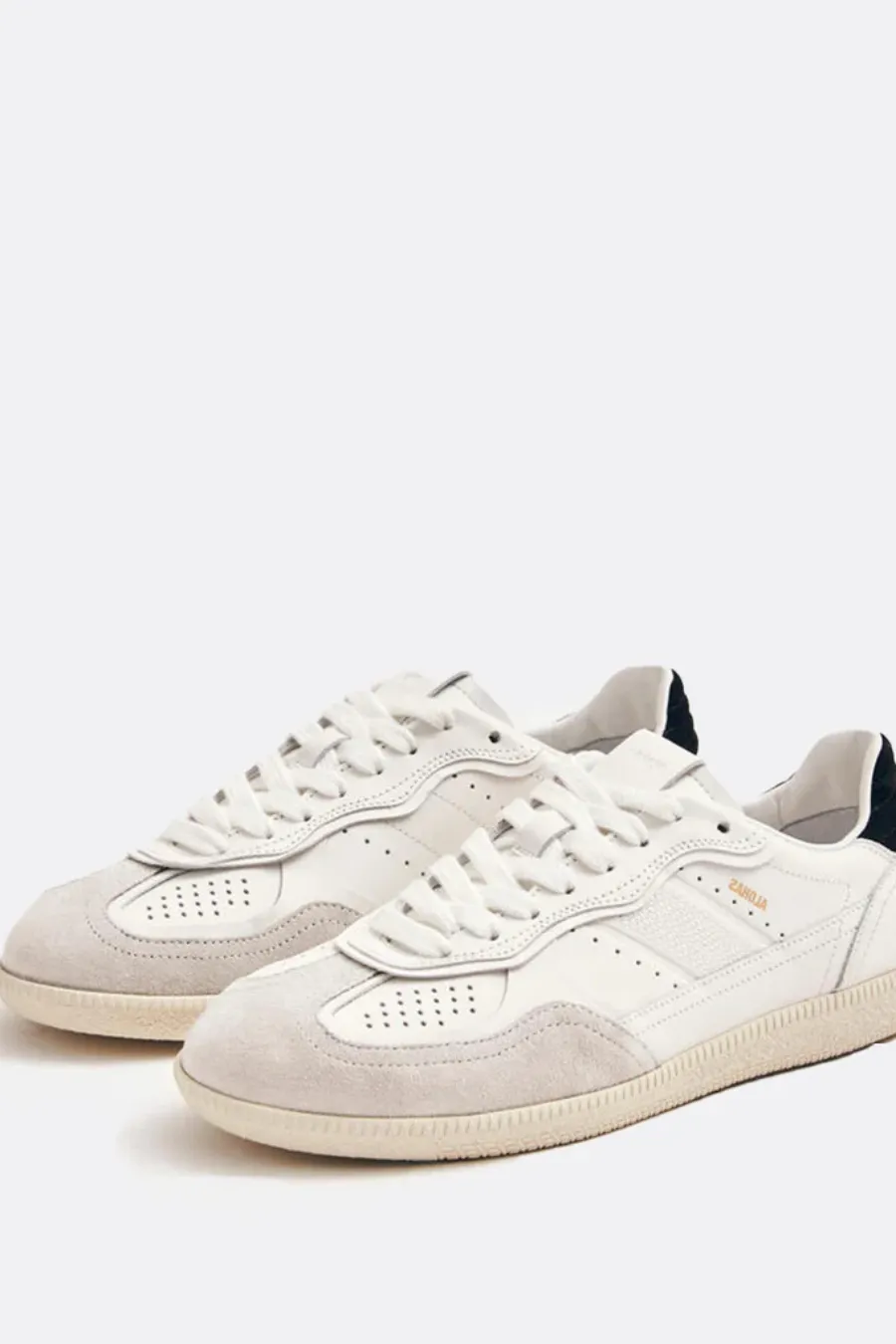 TB 490 White Black Leather Sneakers