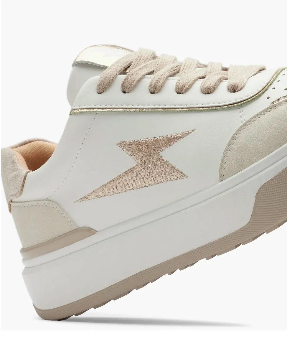 Vanessa Wu - Amelia White & Beige Trainers