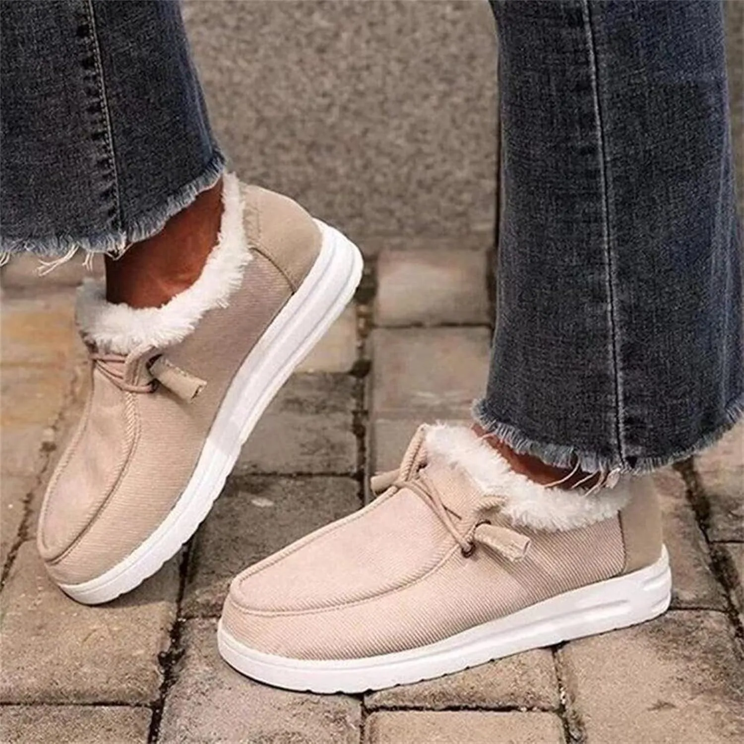 Winter Dress Boots For Women 2024 Warm Snow Fuzzy Ankle Booties Cute Silp On Comfortable Casual Fashion Loafers Shoes