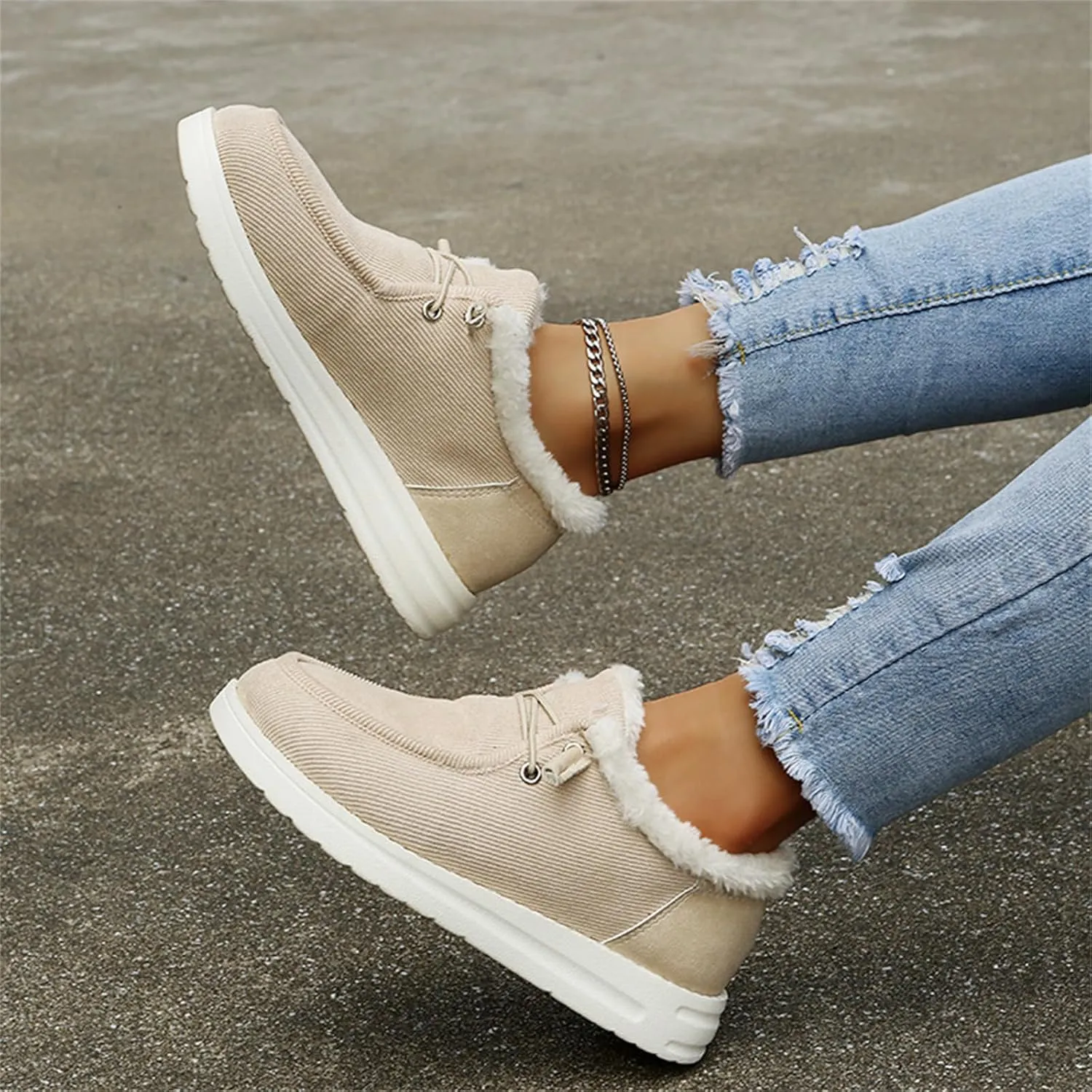 Winter Dress Boots For Women 2024 Warm Snow Fuzzy Ankle Booties Cute Silp On Comfortable Casual Fashion Loafers Shoes