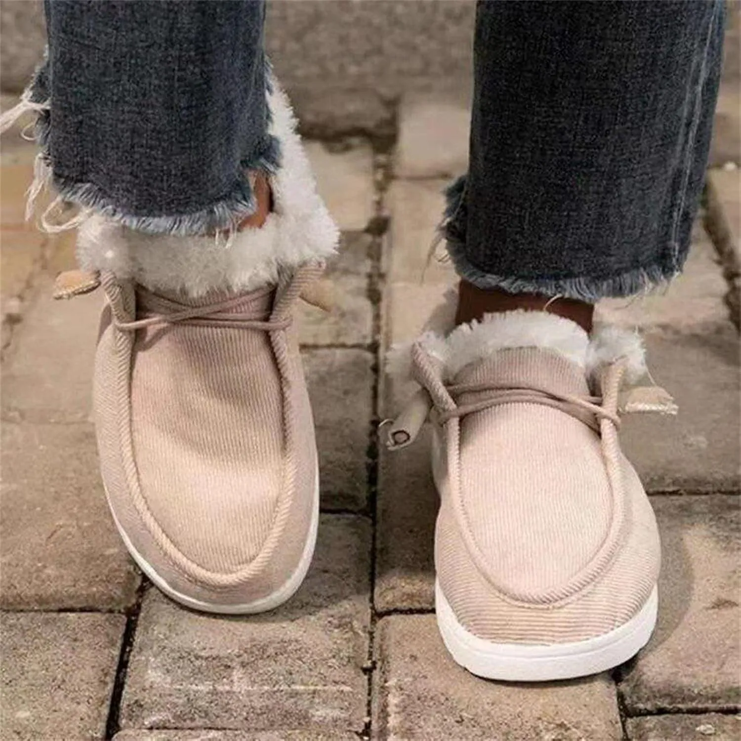 Winter Dress Boots For Women 2024 Warm Snow Fuzzy Ankle Booties Cute Silp On Comfortable Casual Fashion Loafers Shoes