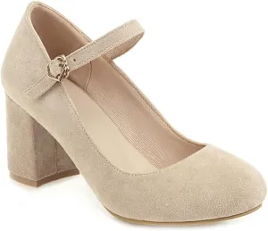 Women's Chunky Block Mid Heel Pumps Square Toe Bowknot Suede Comfort Slip-On Work Office Dress Shoes