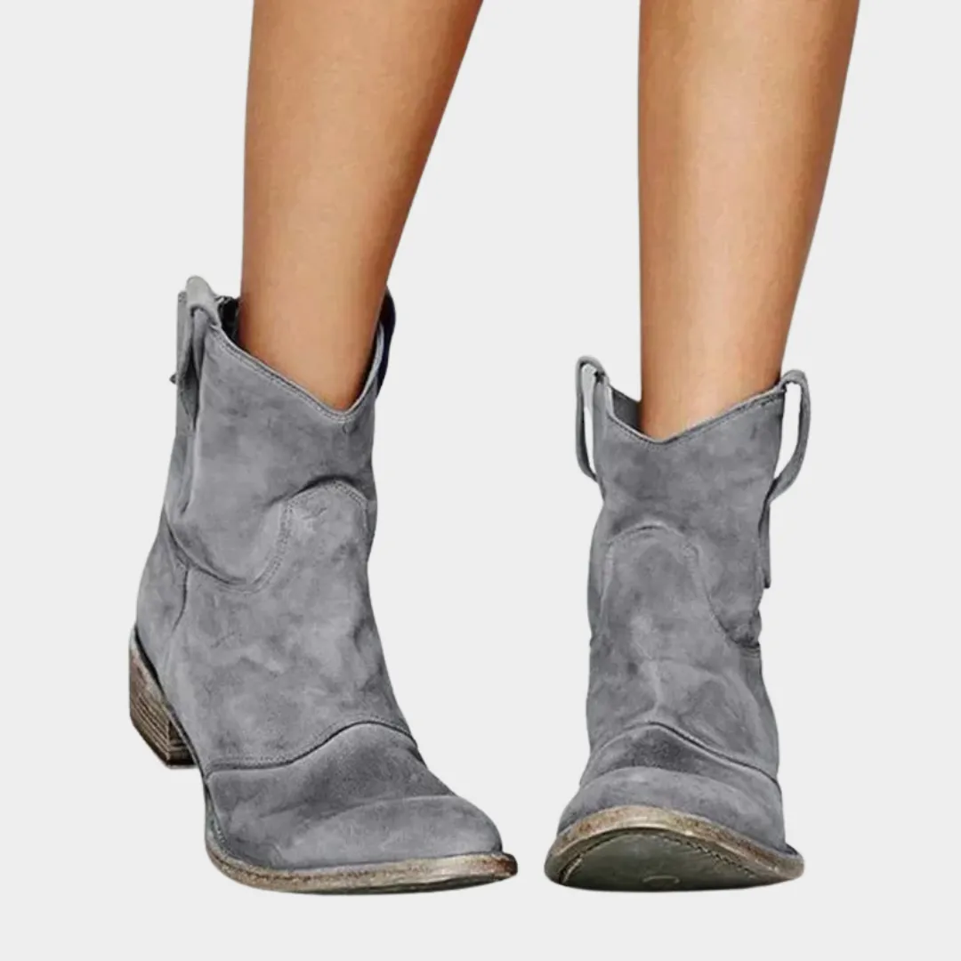 Women's Cowboy Ankle Boots  Pointed Toe  Low Heels  Western Style  PU Leather  Slip-On  Multiple Colours