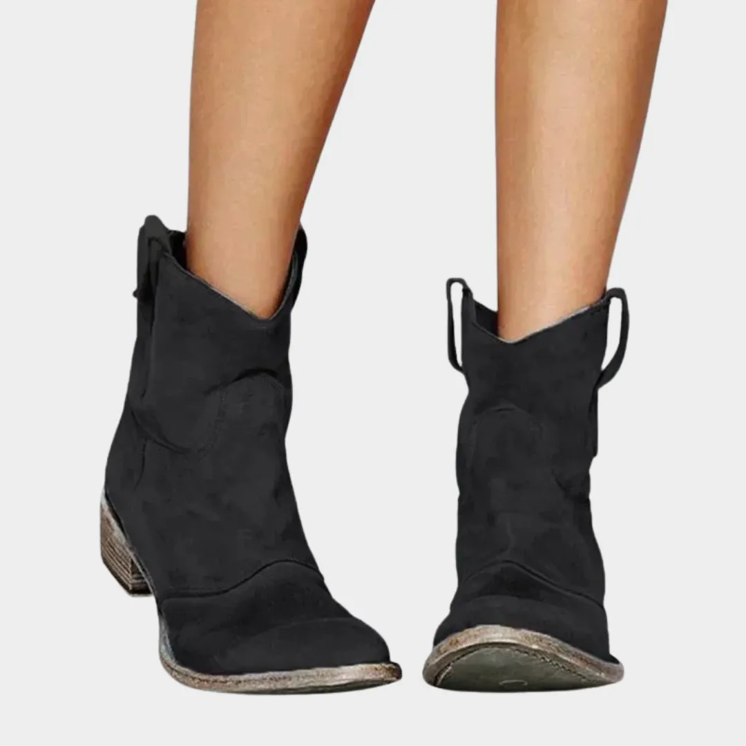 Women's Cowboy Ankle Boots  Pointed Toe  Low Heels  Western Style  PU Leather  Slip-On  Multiple Colours