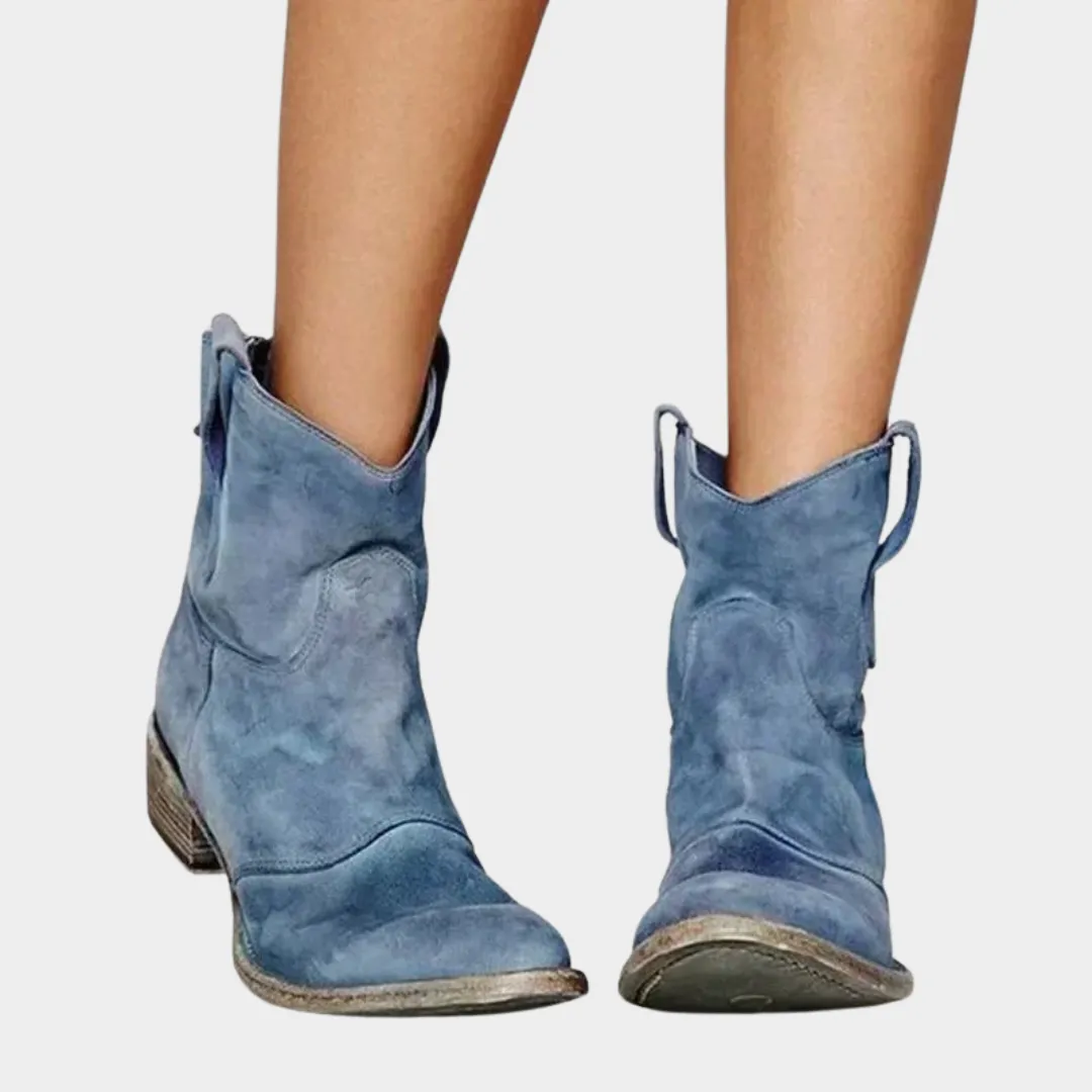 Women's Cowboy Ankle Boots  Pointed Toe  Low Heels  Western Style  PU Leather  Slip-On  Multiple Colours
