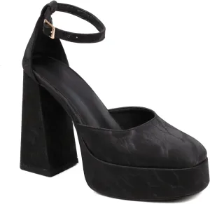 Women's D'Orsay Square Closed Toe Pumps Buckle Ankle Strap Comfort Chunky High Heels Office Concise Cosplay Work Casual Mary Jane Daily Wear Fashion Business Dress Shoes
